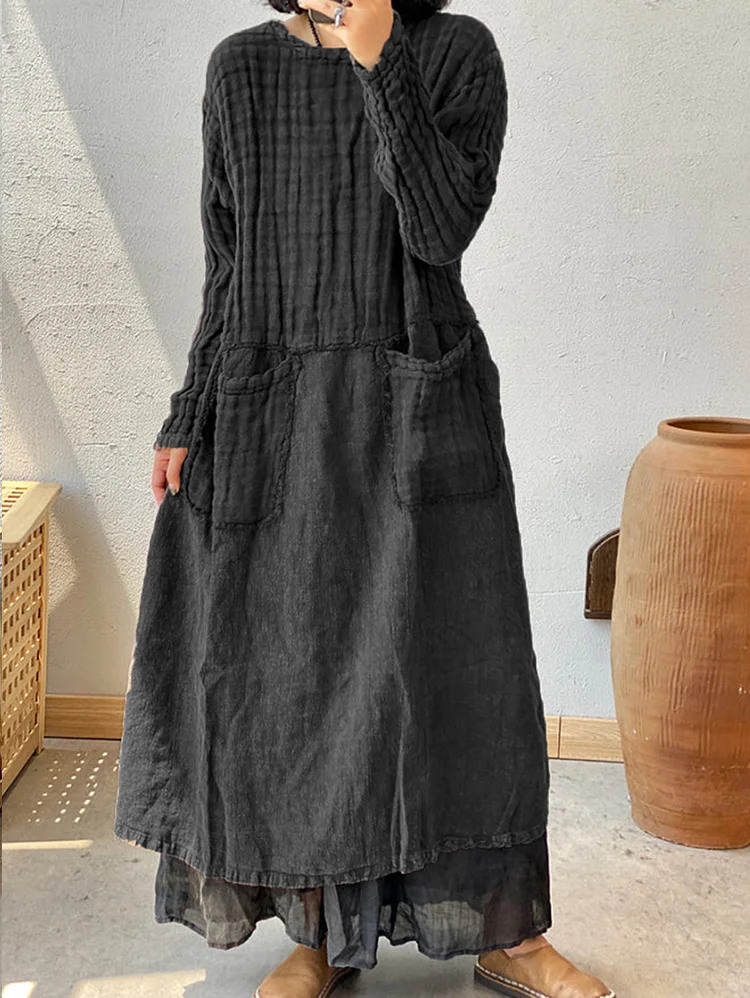Two Tone Casual Splicing Dress