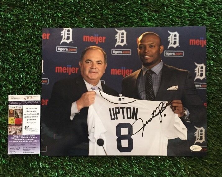 JUSTIN UPTON Signed Detroit Tigers 11x14 Introduction Photo Poster painting JSA/COA N55152