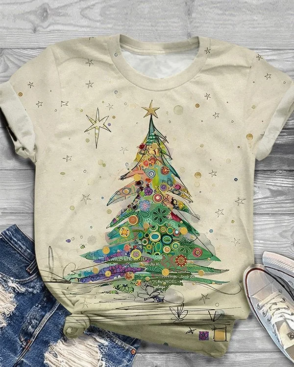Women's   Tree Print T-Shirt