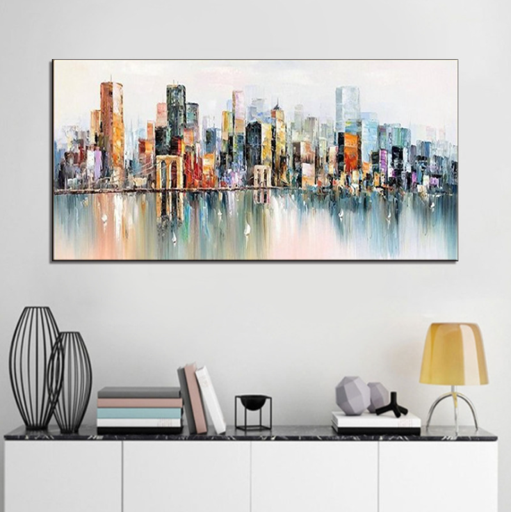 Abstract Artist Dwelling Decoration Hanging Painting Urban Architecture