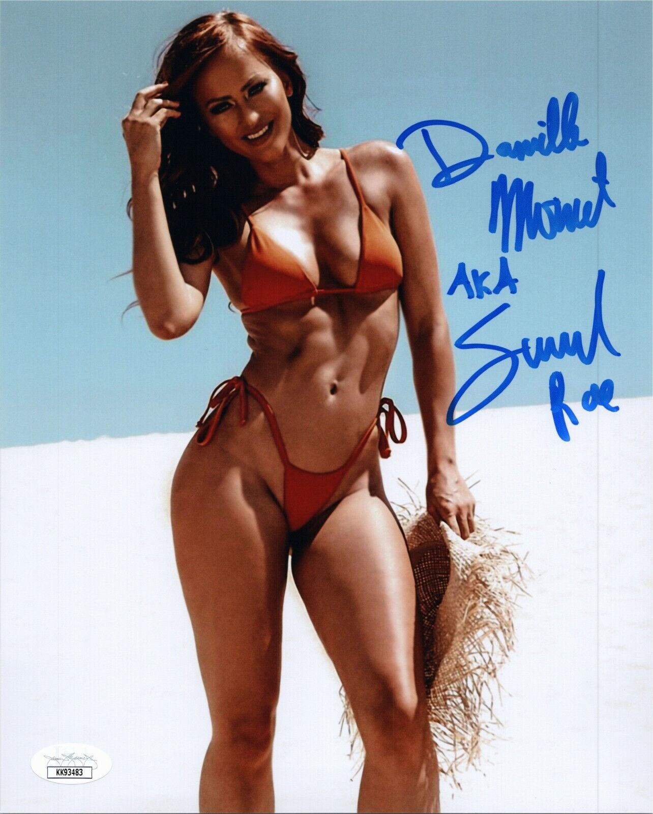 DANIELLE MONET ~SUMMER RAE Authentic Hand-Signed WWE DIVA