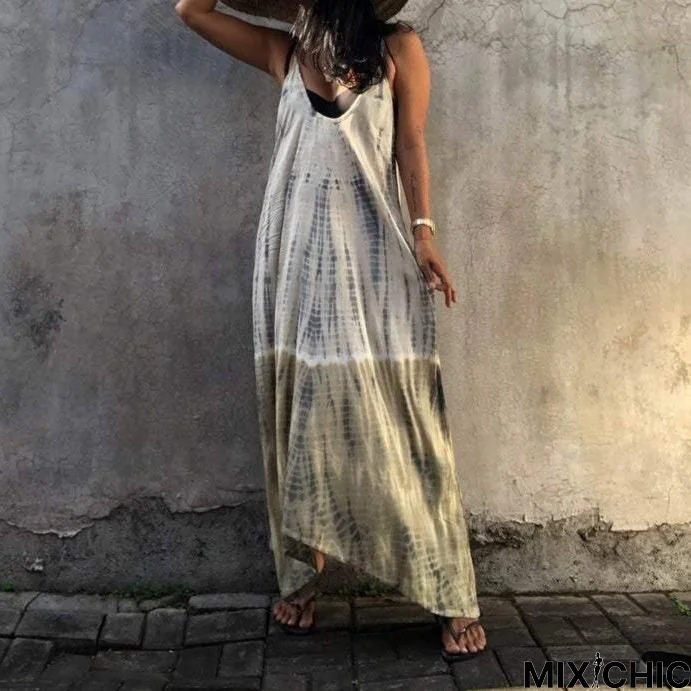 Special Spaghetti Straps Sleeveless Beach Maxi Dress