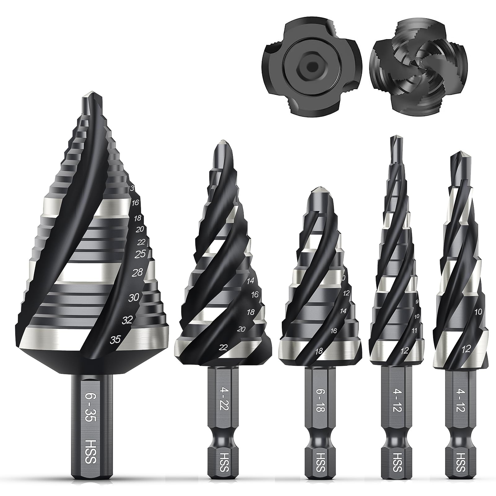 Restuffs Spiral Flute HSS Step Drill Bit Set