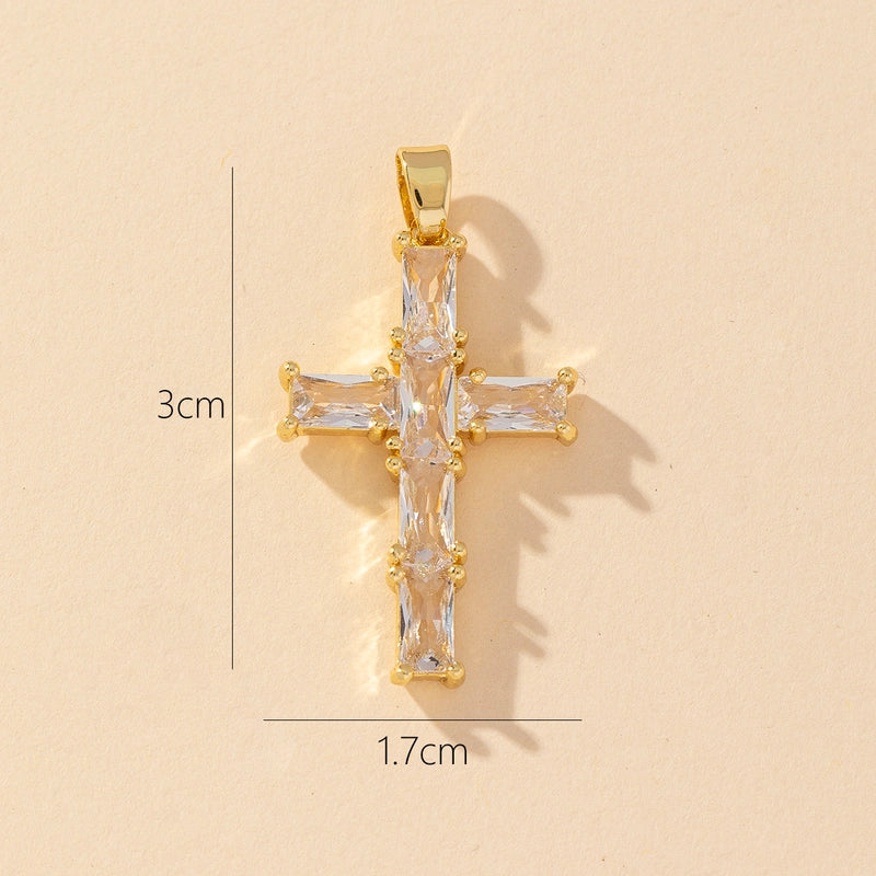 1 Piece Copper Zircon Printing Pendant