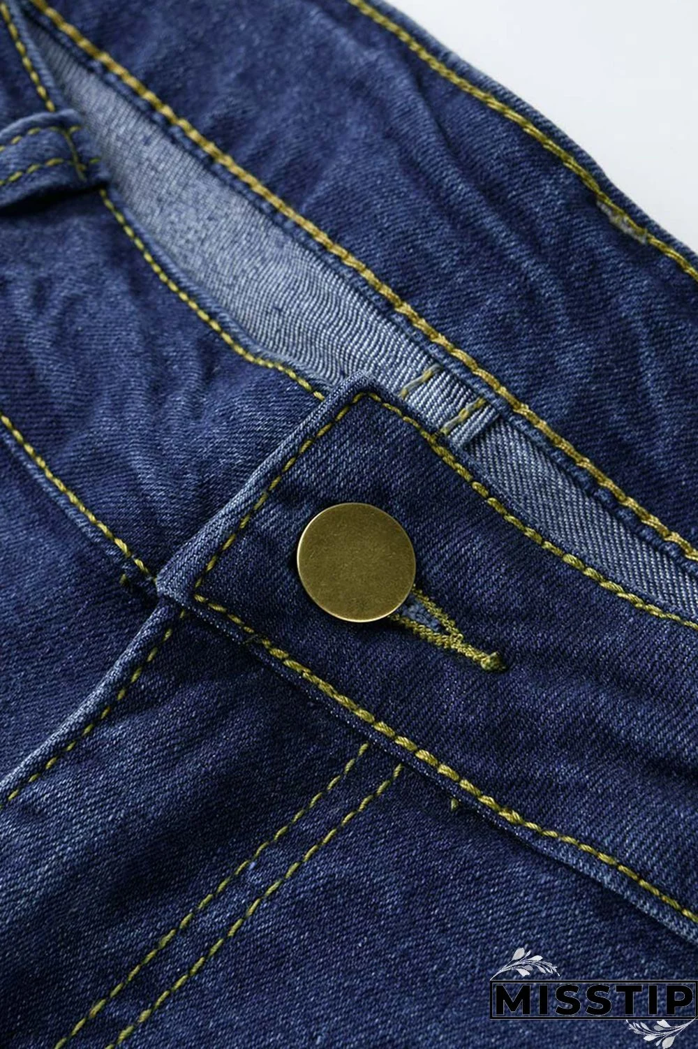 Black Fashion Casual Solid Ripped Plus Size Jeans