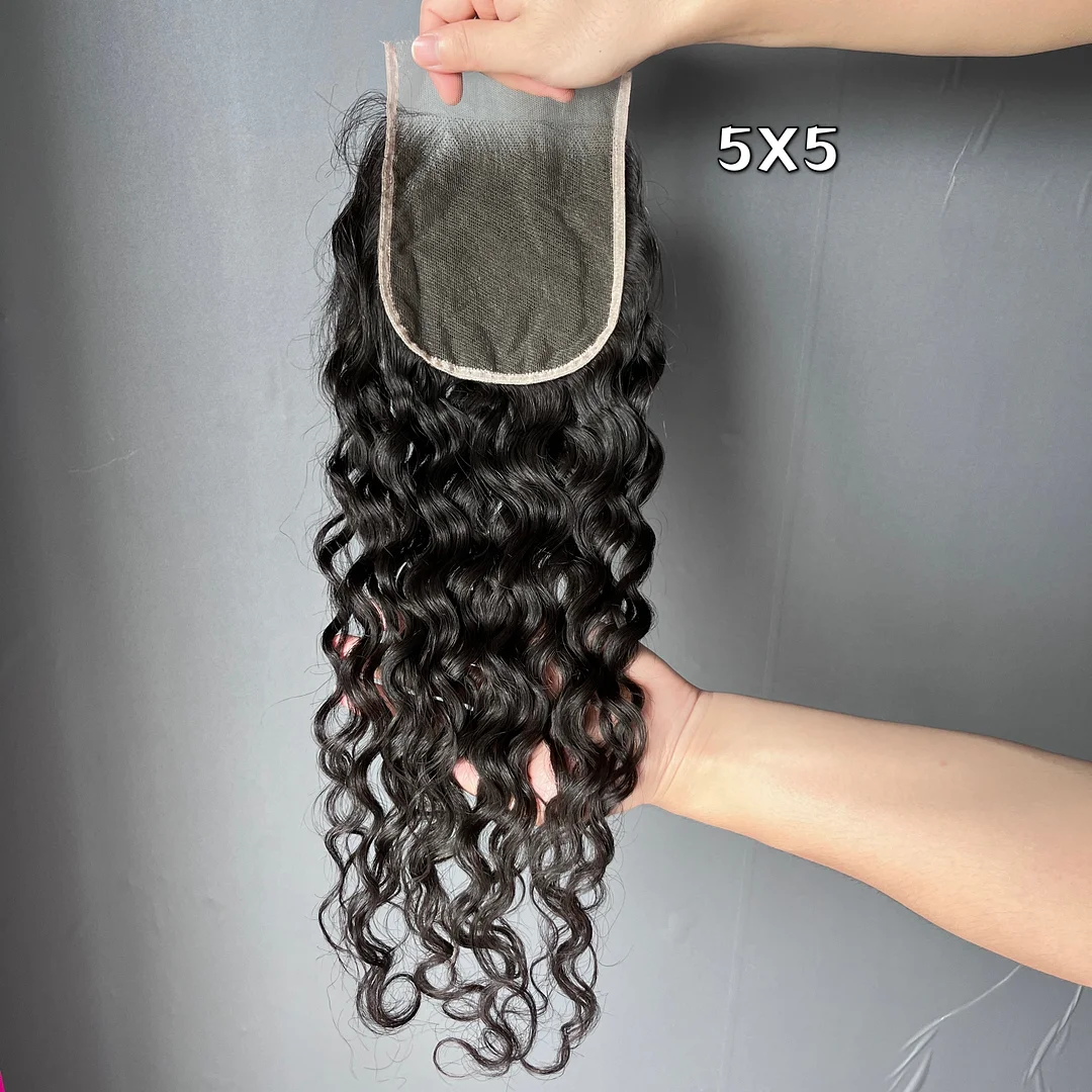 Water Wave Top Raw Hair 5X5 13X4 13X6 Invisible HD Lace Closure & Frontal 