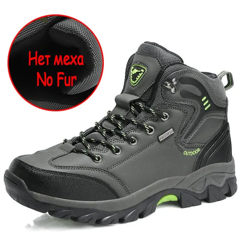 Classic Men's Boots Winter Men Shoes Thicken Plush Men's Sneakers Outdoor Waterproof Men Hiking Boots Fur Warm Zapatos De Hombre