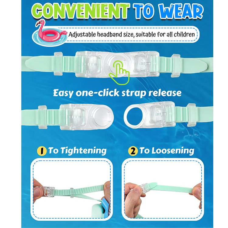 FULLLOVE Swim Goggles For Kids, 2 Pack Swimming Goggles For Child Toddler And Early