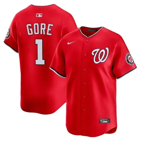 Men's Washington Nationals #1 MacKenzie Gore  Red Alternate Limited Player Jersey