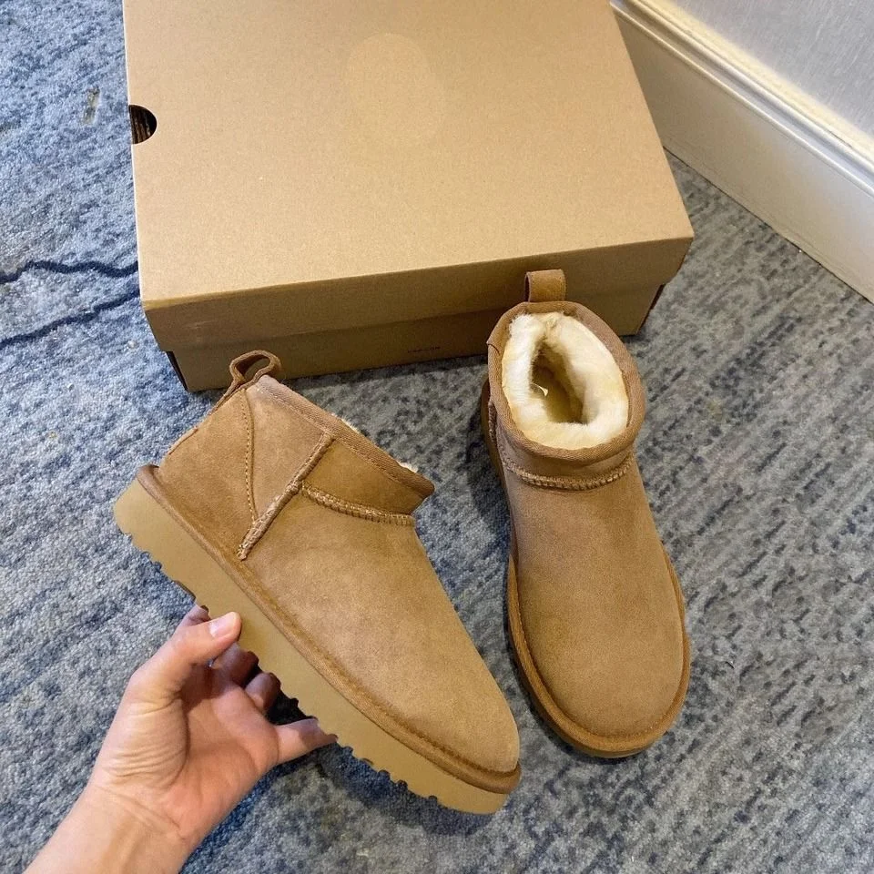 Colourp Colourp Women's Fur Integrated Ankle Boots Winter 2024 New Thickened Warm Cotton Shoes Waterproof And Velvet Bread Shoes