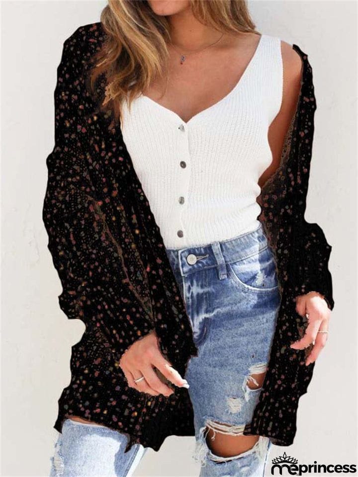 Colorful Dots Decorated Long Sleeve Cardigans