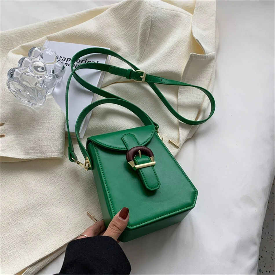 Pongl Candy Color Women's Mini Phone Bag PU Leather Shoulder Crossbody Bags for Women 2022 Vintage Lock Lady Purses and Handbags