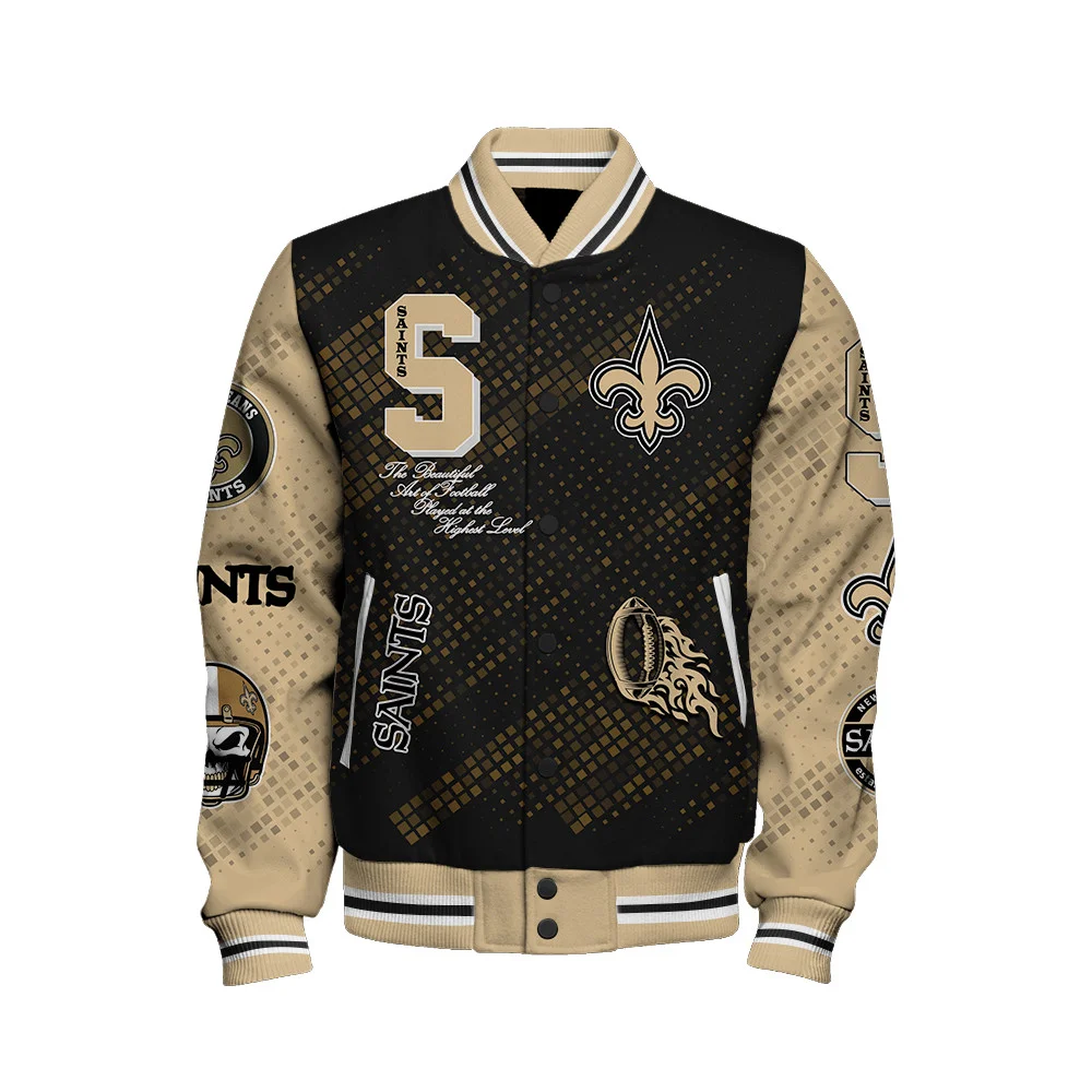 New Orleans Saints National Football League Pattern Varsity Jacket V13