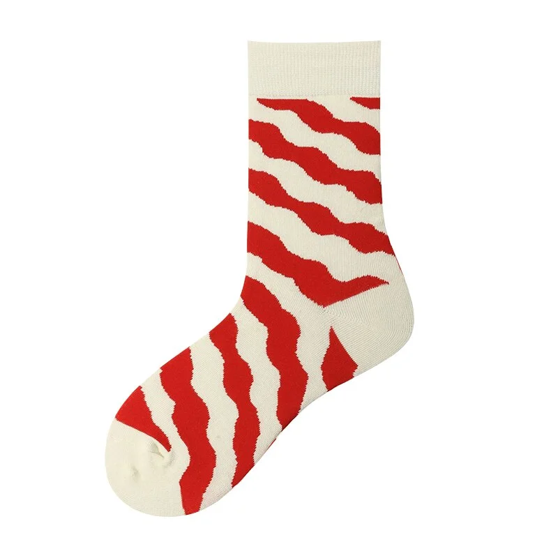 Unisex Painting Style Women Socks 100 Cotton Harajuku Colorful Kawaii Streetwear Full Socks Funny Cute Animal Striped 1 Pairs