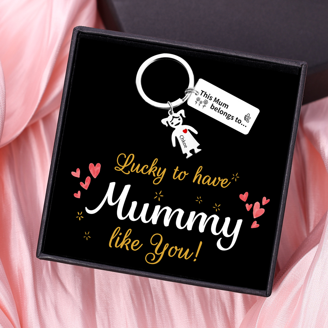 1 Name - Personalised Keychain with Kid Charms Engraved Names Keyring Mother's Day Gift for Nan-Jessemade AU