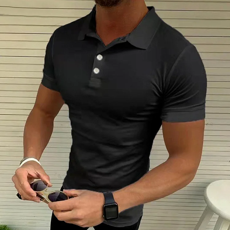 BrosWear Casual Daily Solid Color Slim Polo Shirt