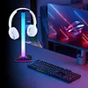 RGB Light Desktop Headphone Stand Anti Slip USB Support Over Ear Headset Holder