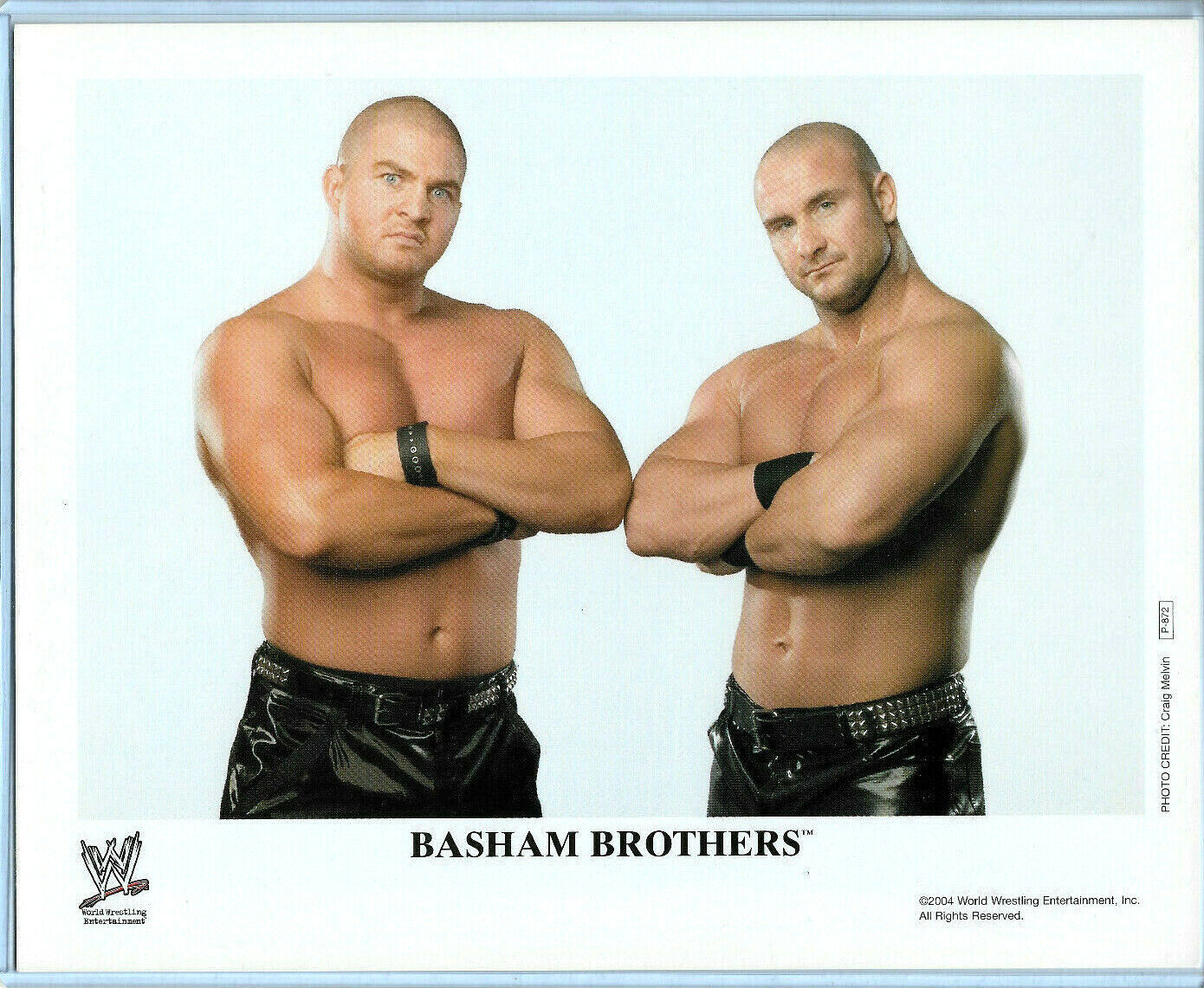 WWE BASHAM BROTHERS P-872 OFFICIAL LICENSED AUTHENTIC ORIGINAL 8X10 PROMO Photo Poster painting