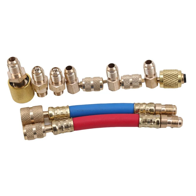 8Pcs Refrigerant Adapter Fluorine Connector Conditioner Connector Car Accessories Parts