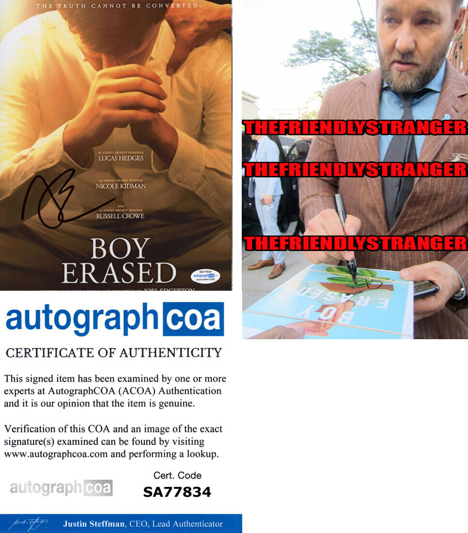 JOEL EDGERTON signed Autographed BOY ERASED