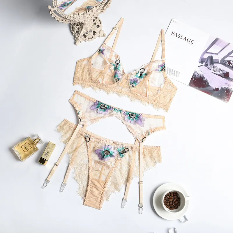 Churchf Sex Lingerie Sexy Lace Embroidered Lingerie Set Now