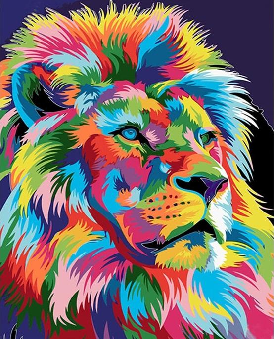 

Colorful Abstract Lion – Paint By Numbers - 40*50CM, 501 Original