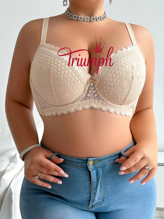 Triumph - (3 ks) Dámska obyčajná čipkovaná podprsenka veľkej veľkosti