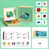 🔥 50% DE R&Eacute;DUCTION ! ✨ Puzzle Magn&eacute;tique en Bois - 180 Pi&egrave;ces G&eacute;om&eacute;triques, Apprentissage STEM, Bo&icirc;te de Rangement Portable 🧲🧩
