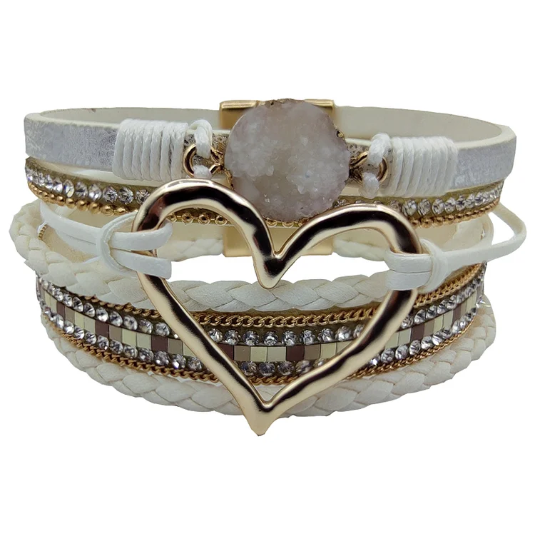 Vintage Boho Heart Multilayer Bracelet