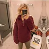Lapel zipper pocket long-sleeved blouse plush jacket