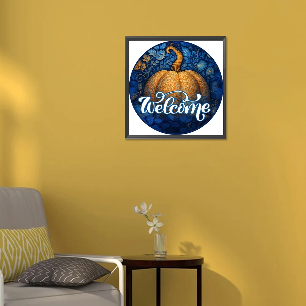 Diamond Painting - Full Round Drill - Fall Pumpkin Car(Canvas|30*30cm)