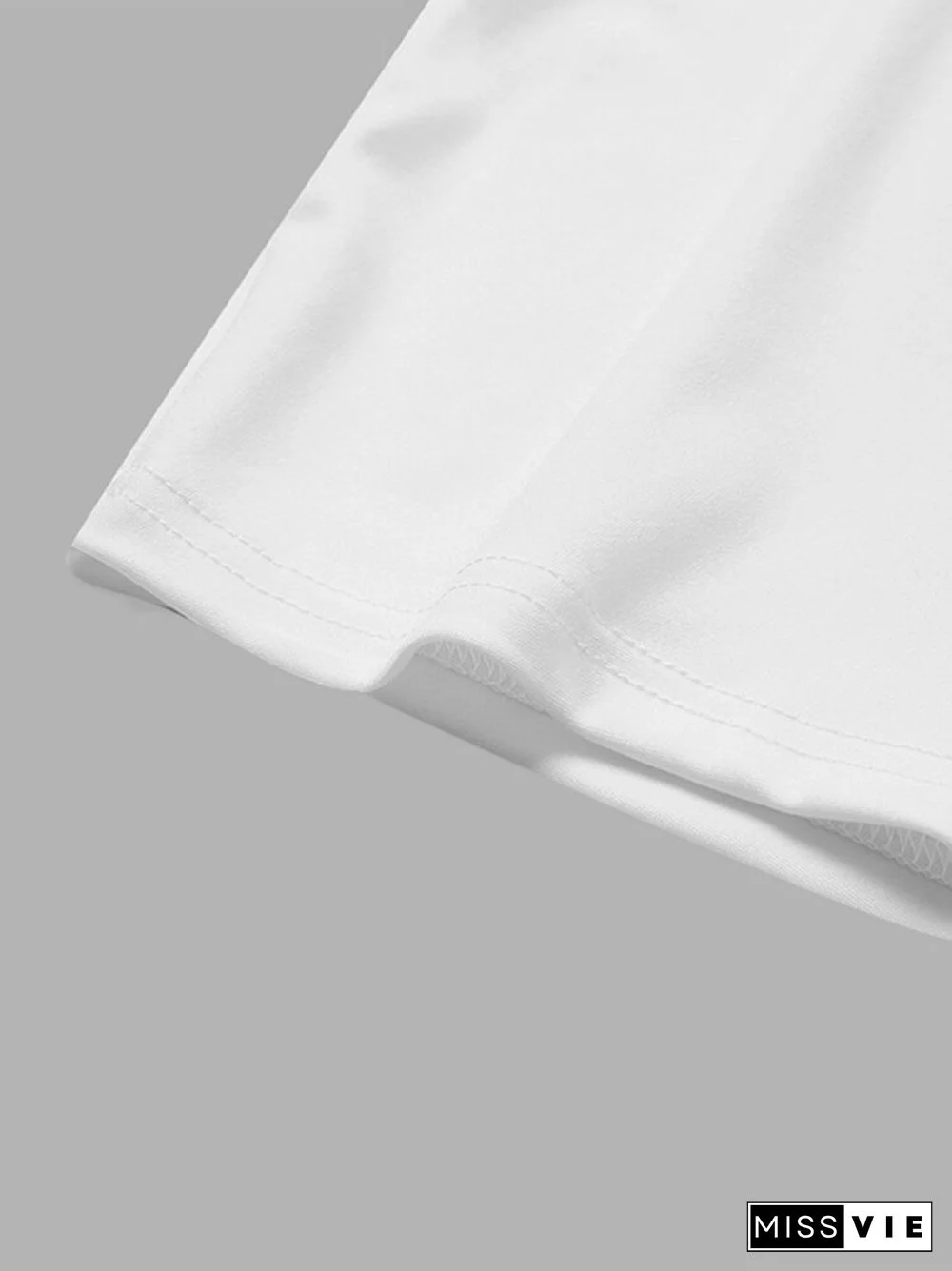 Crew Neck Solid Color Half Sleeve Casual Blouse