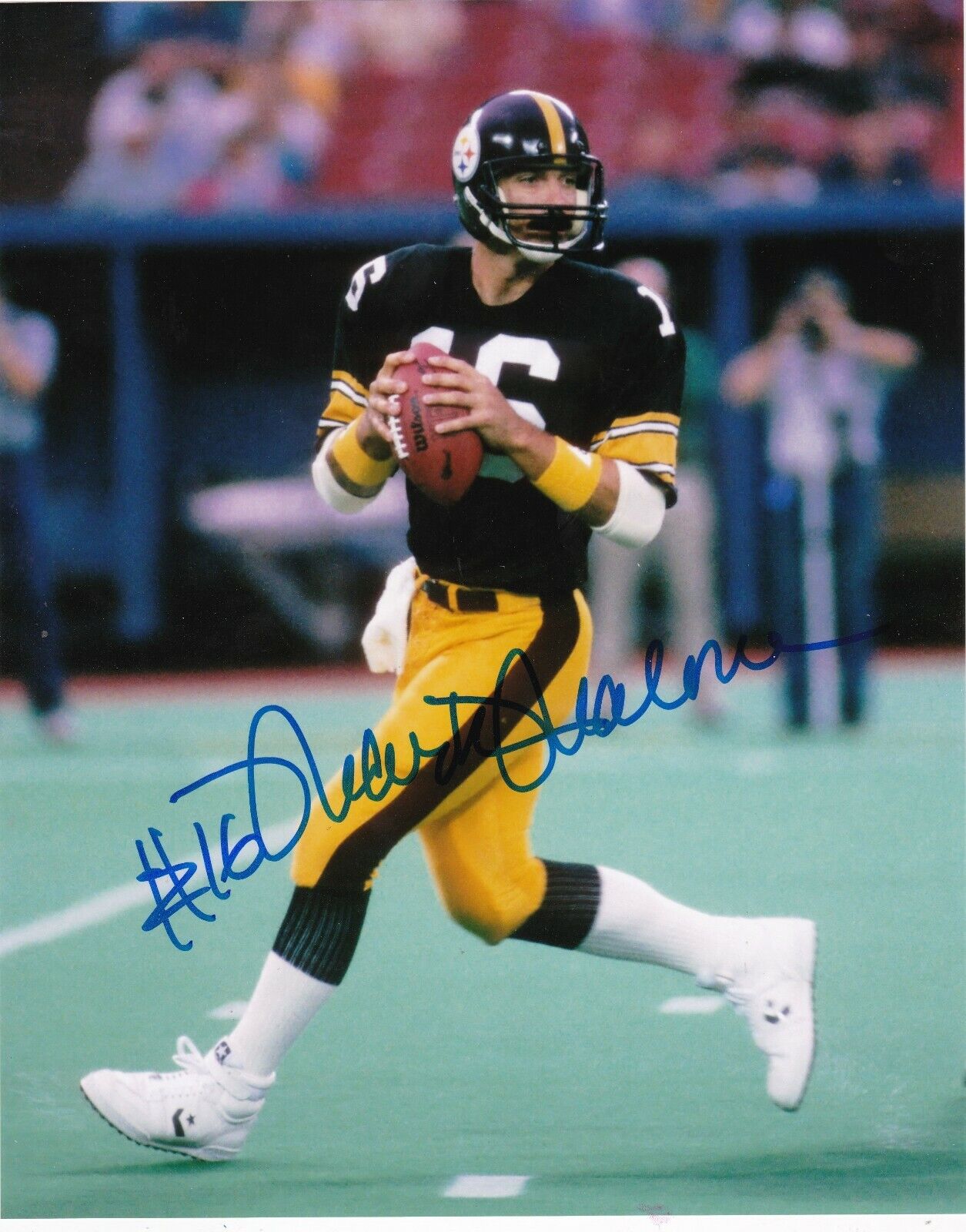 MARK MALONE PITTSBURGH STEELERS ACTION SIGNED 8x10