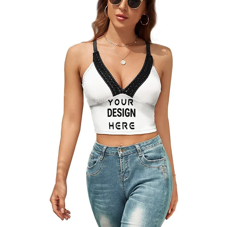 Personalized Design Women's Printed V-neck Camisole Full Print