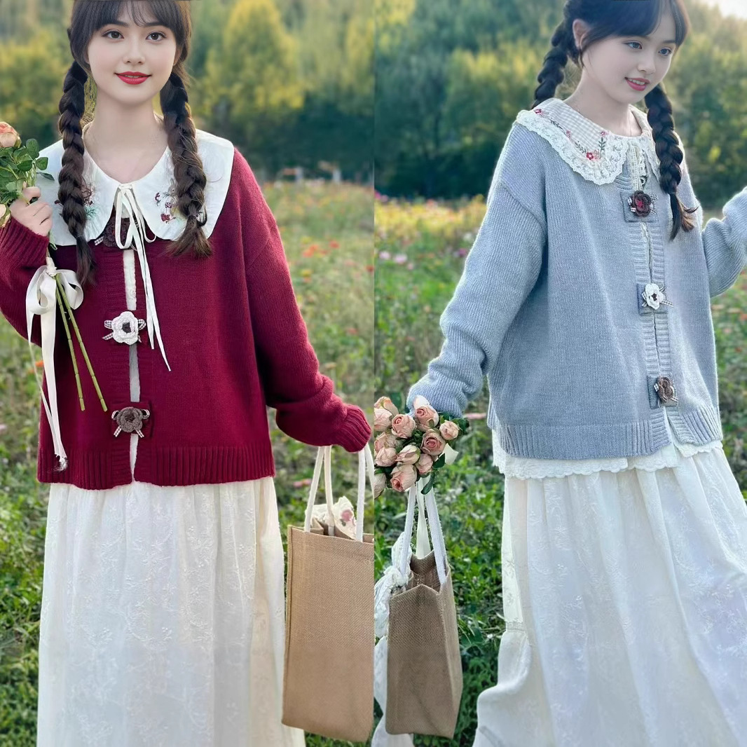 Chicfifth Sweater Women Winter Long Sleeve High Quality Autumn Vintage Top Knitted Cardigan