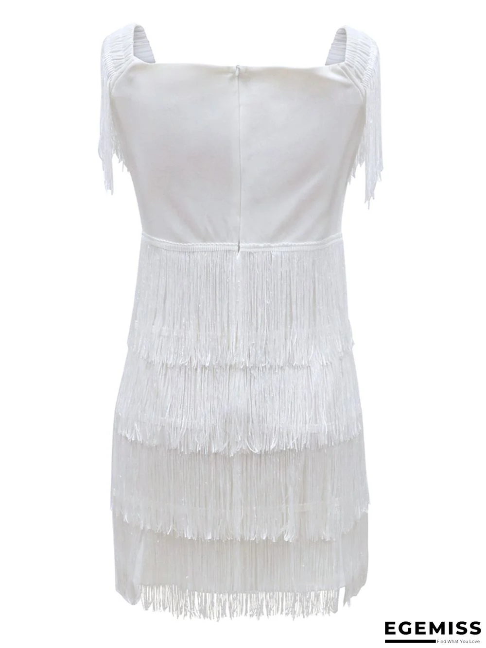 Hot Women's Clothing Spot New Off Shoulder Fringe Tight White Dresses | EGEMISS