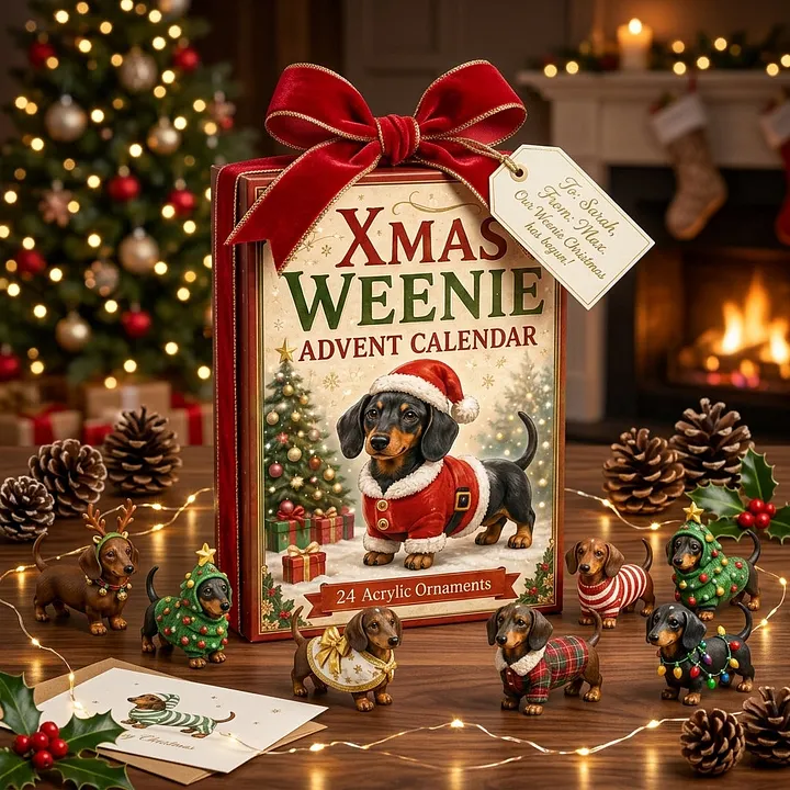 Gift presentation of the Christmas Dachshund Advent Calendar