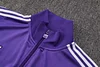 Joyfball 2025/2026 Kids Size Real Madrid Long Zipped Jacket purplee Retro version Soccer Jersey 1:1 Thai Quality 