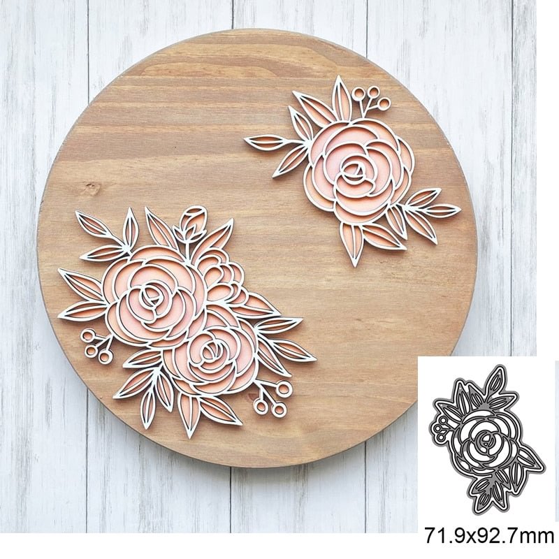 Beautiful Rose Flower Leaves Metal Cutting Dies For DIY Scrapbook Cutting Die Paper Cards Embossed Decorative Craft Die Cut New
