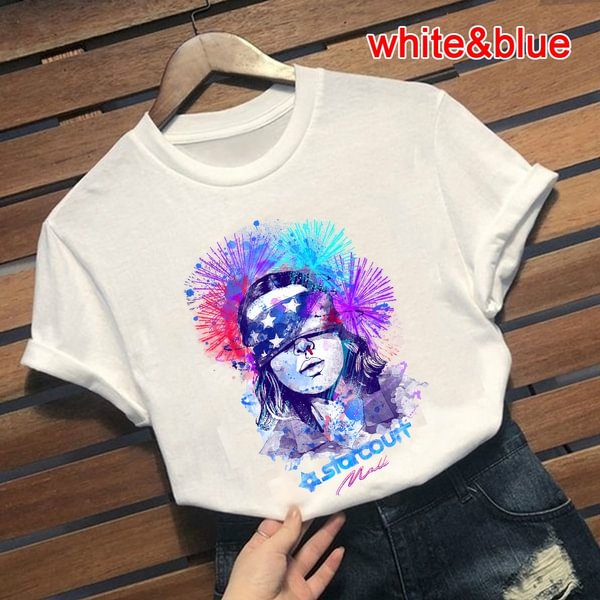 Stranger Things Printed Round Neck Short-Sleeved Cozy T-Shirts - Life is Beautiful for You - SheChoic
