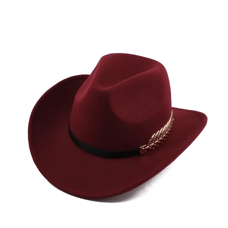 Ethnic Style Topper Hat Western Cowboy Hat Tibetan Tibetan Performance Hat Woolen Hat Central Retro Woolen Hat