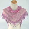 Floral Lace Triangular Scarf Breathable Tassels Hijab Shawl