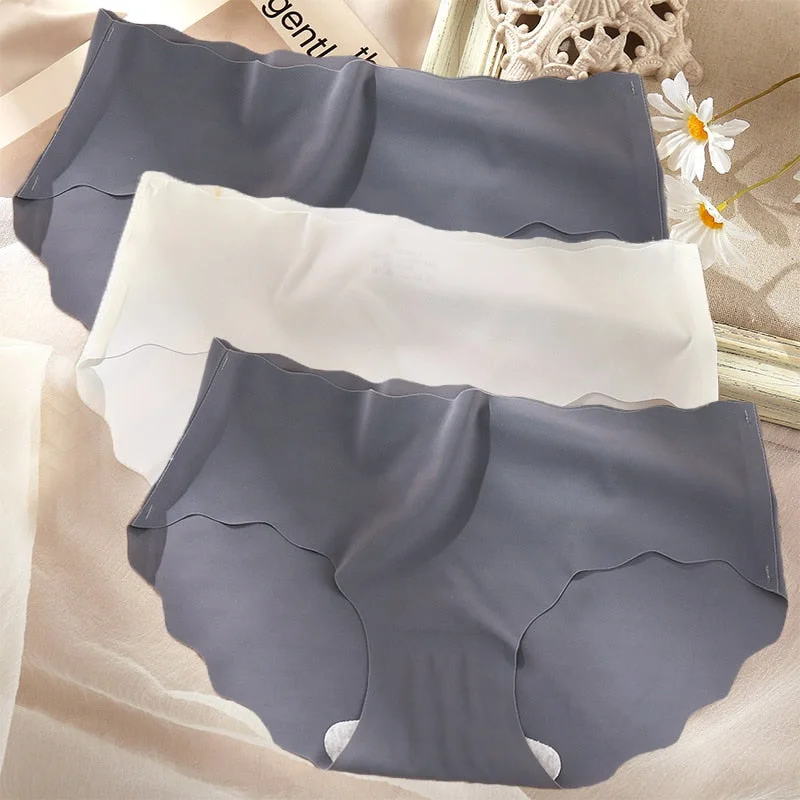 3PCS/Set Sexy Panties Women Seamless Underwear Female Briefs Underpants Invisible Intimates Lingerie One-Piece Low Waist Pantys