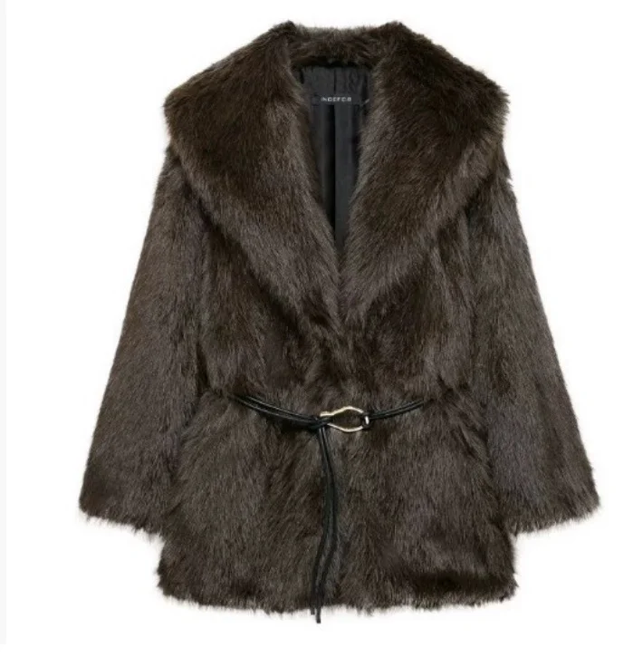 Nigikala Nigikala Women's Clothing Explosion Autumn And Winter Street Fashion Faux Fur Warm Jacket