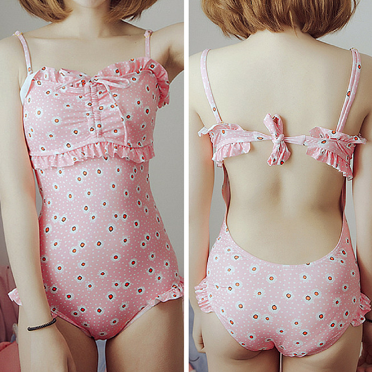 M/L/XL Pinky Heart Melting Swimming Suit SP165906