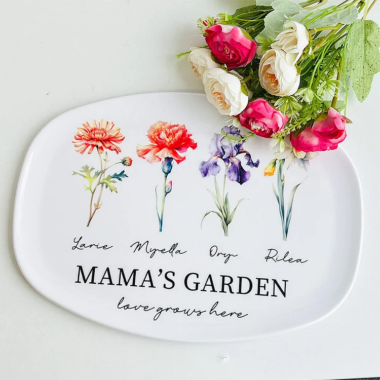 Personalized Mom's Garden Plate 