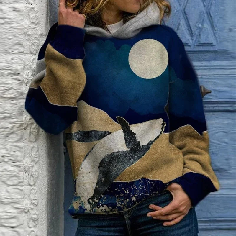 Autumn Winter Casual Cats Print Fleece Tops Women Long Sleeve Warm Pullovers Shirts Female Size S-3XL Retro Harajuku Streetwear