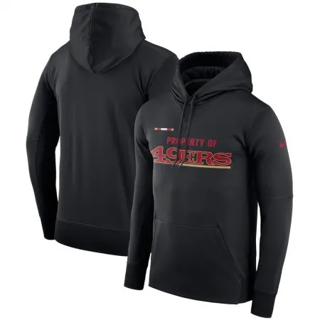 Men's San Francisco 49ers  Black Sideline Property Of Performance Pullover Hoodie