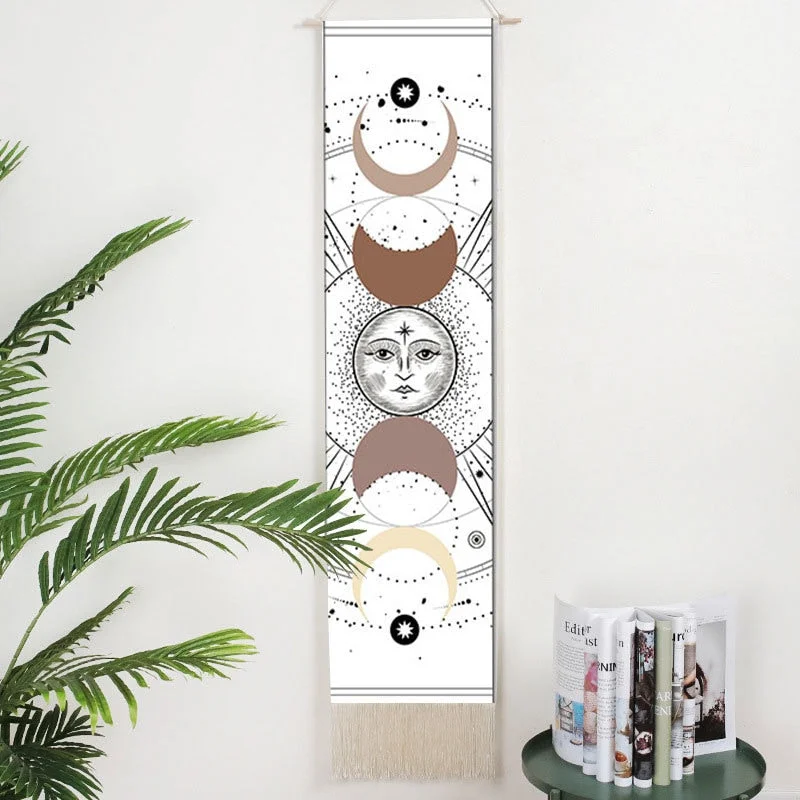 Black Tarot Card Constellation Tapestry Wall Hanging Astrology Divination Phase Tapestries Home Bedroom Office Galaxy Decor