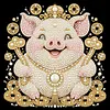 DIY Pearl Painting Pig for Home Wall Decor with Frame(30x30cm)